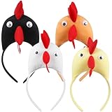 IMIKEYA 4pcs Chicken Headband: Funny Rooster Chicken Costume Accessories Rooster Headband Cosplay Halloween Costume Hair Hoop Chick Animal Hair Hoop Hat for Adult Party Decor