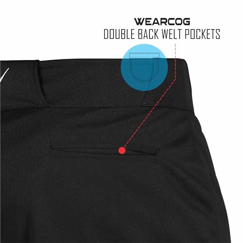 WEARCOG Premier Baseball Pants | Calça de beisebol adulto com passadores de cinto na parte inferior