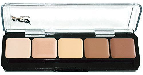 Graftobian Hd Glamour Crème Foundation Palette (Highlight & Contour Light) - High Definition 5 Color Makeup Palette, Cream Based Hi-Lite And Contour Palette, Full Coverage - Light Skin Shades #TOP4