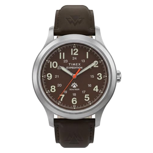 Image of Timex Men's T40051 Expedition Metal Field Brown Leather Strap Watch