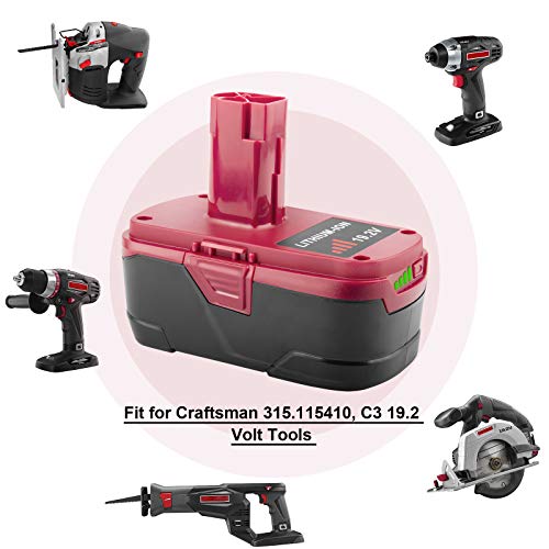 Cordless Power Tools Battery - 6000mAh 19.2V Replacement for Craftsman C3