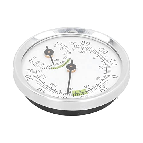 Miniatura 7 de Termómetro de dial, termómetro interior tipo dial, higrómetro, puntero tipo mini medidor de temperatura y humedad, verde plateado, termómetros para