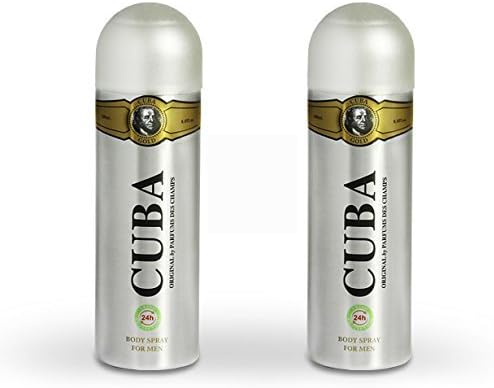 Cuba Paris, Gold Deodorant Spray, Body Spray, 200 ml, verpakking van 2 stuks [Misc.] – 2-pack