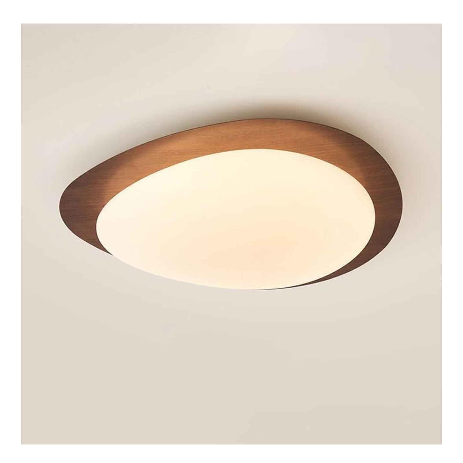 Genérico Lámpara Techo Nórdica, Diseño Guijarro, Led Regulable, Cuida Vista | Instalación Empotrada, Vida útil De 30.000 Horas, Apta Para Cocinas, Pasillos Y Estudios (Walnut 30cm)