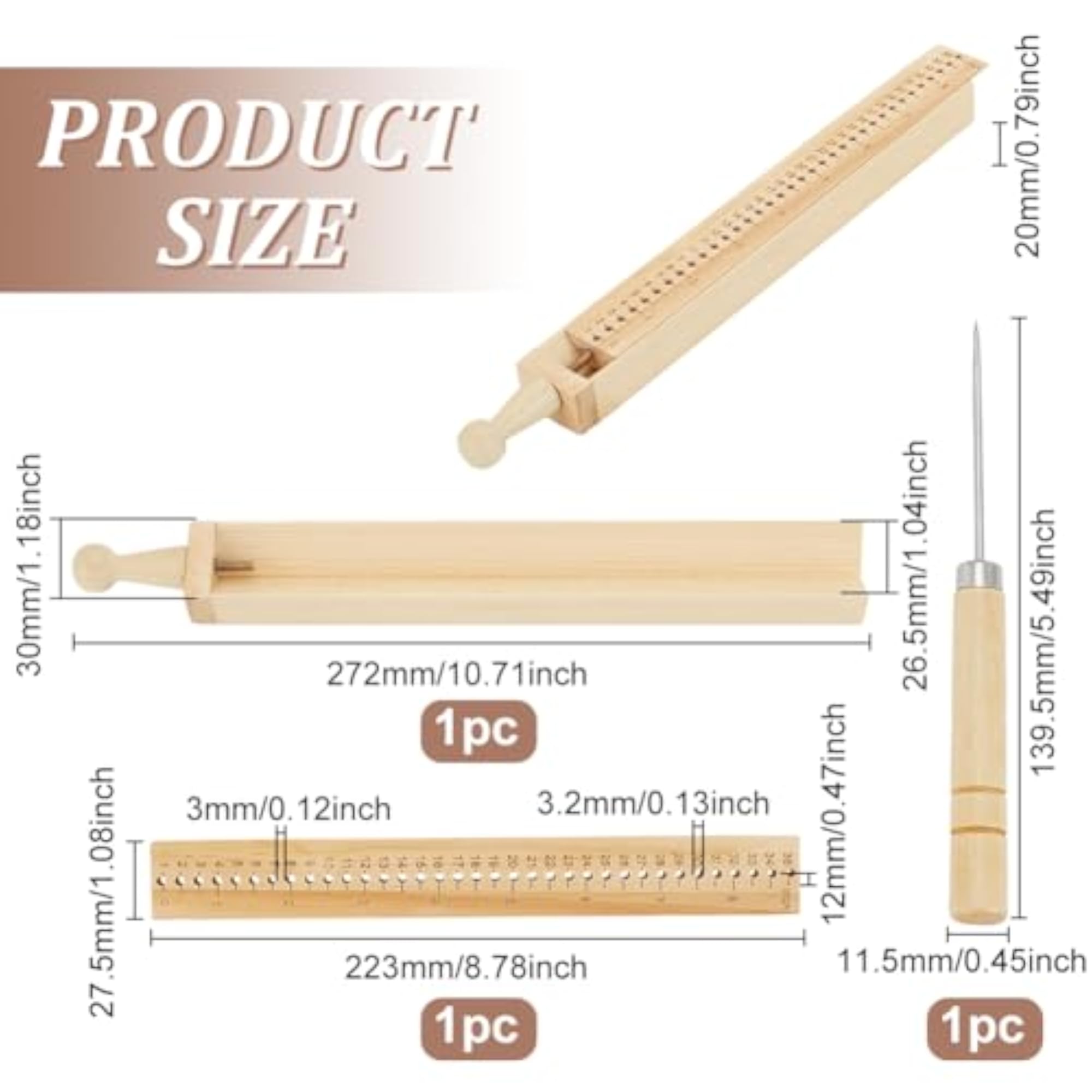 Wood Bookbinding Punching Tool Kit