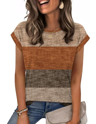 Image of Zeagoo Womens Tops Summer Casual Cap Sleeve Tshirts Shirts Business Dressy Spring Fashion Outfits Trendy Clothes