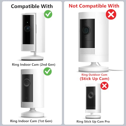 2 Pack Adhesive Wall Mount for Ring Indoor Cam(1st Gen and 2nd Gen), Two Ways Easy Installation with Strong Tape and Screws, No Drilling, No Screws, Convenient and Practical Mount by ALERTCAM - Thumbnail 2