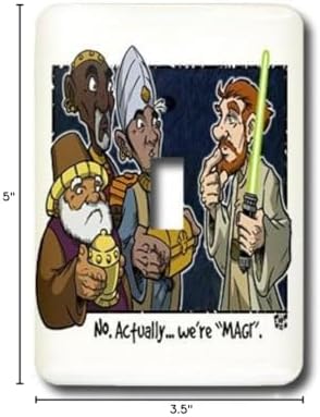 3dRose lsp_3374_1 Tim Ellis Cartoon about Christmas Magi and Star wars Jedi - Single Toggle Switch image 5