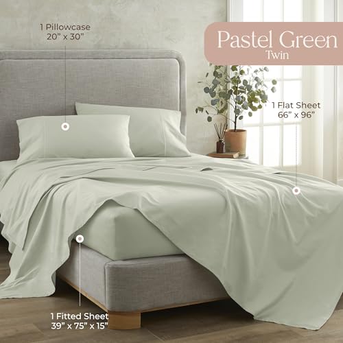Image of Whisper Organics 100% Organic Cotton Bed Sheets with Deep Pocket 3 Pc. Set