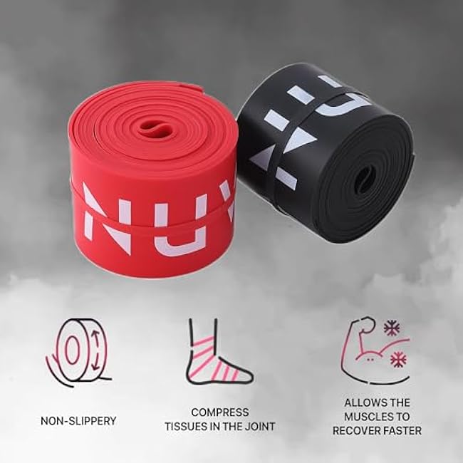 Muscle Floss Bands (Pack of 2) - Compression Bands - Mobility and Recovery Bands for Improving Movement, Increasing Circulation & Reducing Soreness