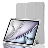 Hülle für iPad Air 11 Zoll M4 2026/M3 2025/M2 2024, iPad Air 5/4 2022/2020 10,9 Zoll mit Stifthalter, Magnet Trifold Hülle mit iPencil 2. Gen Aufladen, Auto Schlafen/Wachen, TPU Schutz, Grau