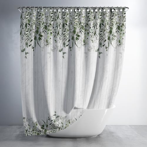 Image of Sassoon Ivy Canopy Polyester Washable 1 Piece Printed Bathroom Shower Curtain with Hooks - 6.5ft