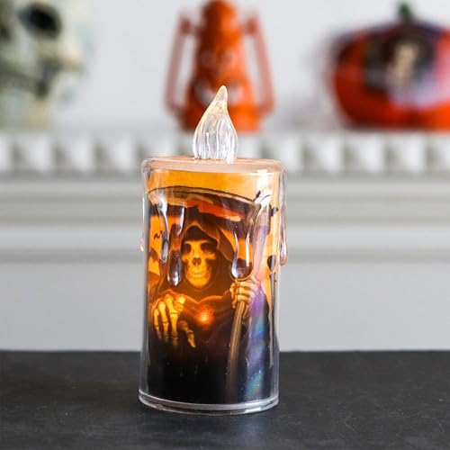 Velas de Halloween con parpadeo electrónico y estructura duradera sin envejecimiento 6