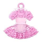 Stoff: Satén GOceBaby Abschließbar Zofen Satén Rosa Kleid Kostüm Puffy Stil (3XL)