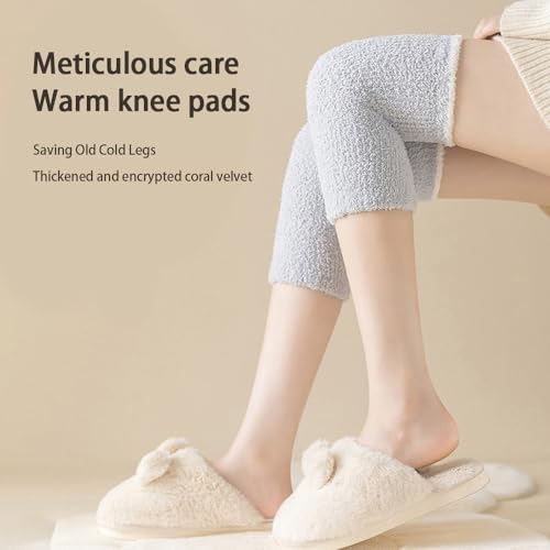 QKEPCY Kniewärmer für Damen Rutschfest Winter Warm Thermo-Knielinge Sleeve Elastisch Knieschützer Beinwärmer Knie-Wärmer Thermische Kniekompression Ärmel für Fußball Tanzen Yoga Sport