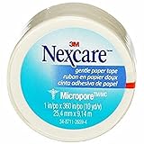 Nexcare Micropore Gentle Paper Tape, Breathable, 1 Inch X 10 Yards, 9 Rolls