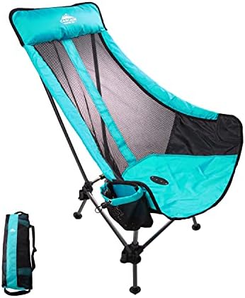 Cascade Mountain Tech Hammock Camp Chair with Adjustable Height - Ultralight for Backpacking, Camping, Sporting Events, Beach, and Picnics with Carry Bag