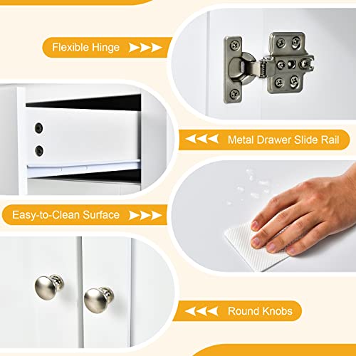 Giantex Large Buffet Cabinet With 3 Storage Drawers, Kitchen Sideboard 2 Cabinets & Adjustable Shelves, Console Table For Entryway, Cupboard Base Cabinet For Home Coffee Bar #TOP5