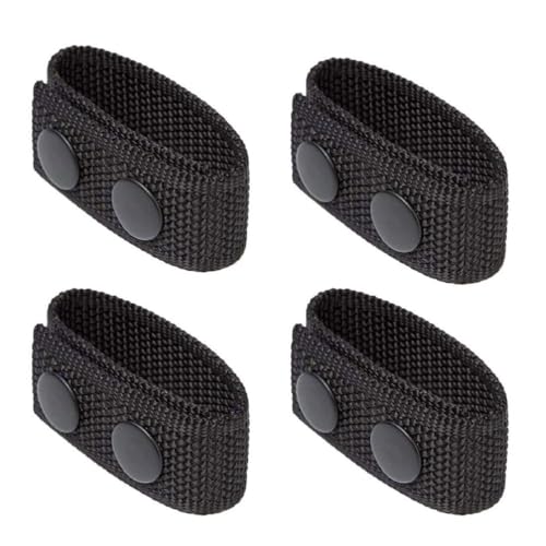 4Pcs Belt Holder With Double Snaps Buttons For Duty Belt Outdoor Sports Backpack Strap Nylon Belt Keeper Double Snaps Belt Keeper For Duty Belt 2 Inch Belt Keeper 1.5 Inch Belt Keeper Key Holder Belt