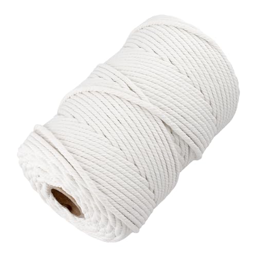 Miniatura 4 de Chuenkuk Hilo De Macramé De Algodón, 6 Mm X 150 M, Cuerda De Algodón Blanco, Cuerda De Algodón, Cordón De Macramé Para Manualidades, Bricolaje