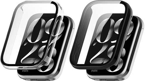 [2���Z�b�g] For Xiaomi Band 8 Pro �P�[�X �ی�J�o�[ �K���X�t�C������̌^�P�[�X �yZENGZOUZ�z �ی�t�B���� PC�f��+���{���Ɏq�f�ދ����K���X �����ȒP �ϏՌ� �����ߗ� �w��h�~ ���h�~ Xiaomi Smart Ba