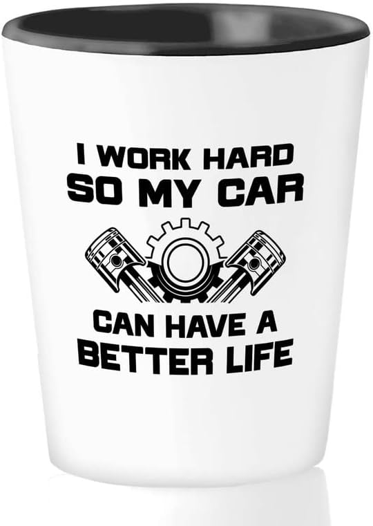 Flairy Land Vaso de chupito mecánico de autos de 1.5 onzas  Trabajo duro así  Craftsman Automotive Boyfriend Gifts Car Mechanic Dad Birthday Gift