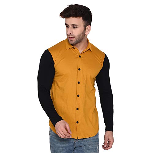 Image of Geum Men's Cotton Full Sleeve Spread Collar Casual Shirt