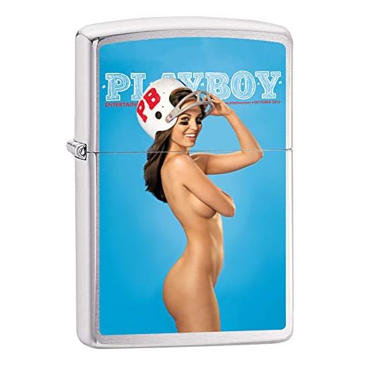 Zippo Playboy Cover October 2012 Brushed Chrome Pocket Lighter