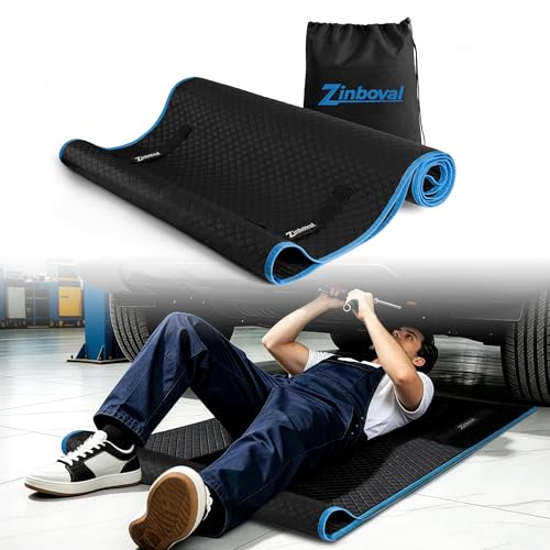 Zinboval Magic Rolling Creeper Mat 58x28 Portable Mechanic Mat for Working Under Car Folding Repairing Pad Automotive Creeper for Car SUV & Pickup Truck-Blue