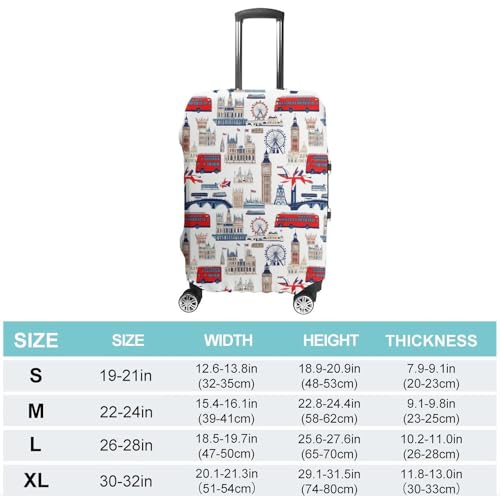 UK London Theme British Flag Luggage Cover Cute Travel Suitcase Cover Protective Cover for Women Men XL2