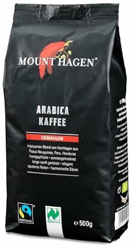 Mount Hagen Röstkaffee gemahlen FairTrade, Naturland, 2er Pack (2 x 500 g) - Bio