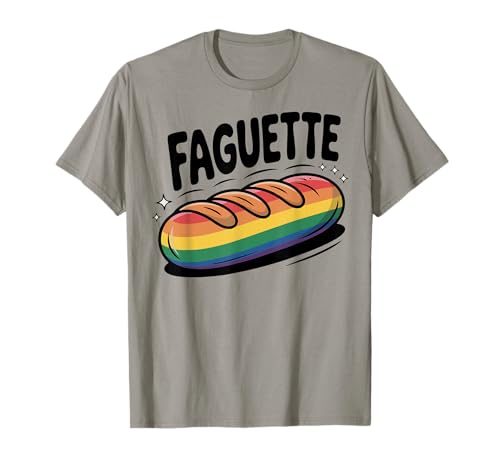 Funny Faguette Rainbow LGBTQ Pride Cute Baguette Juego de palabras Camiseta