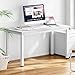 DlandHome 47 inches Medium Computer Desk, Home Composite Wood Board Desk, Decent and Steady Home Office School Desk/Workstation/Table, BS1-120WW White and White Legs, 1 Pack