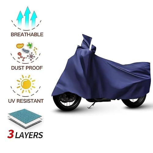 Image of Sulfar Universal Bike Cover UV Protection & Dustproof Bike Body Cover for Two Wheeler Bike Scooter Scooty Activa (Blue)