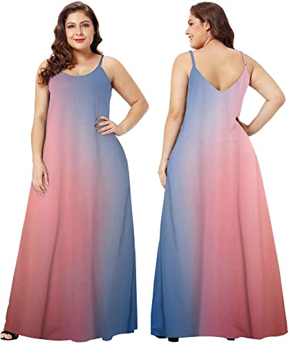 Image of Wolddress Womens Maxi Dress with Pockets 2026 Casual Strap Plus Size Loose Plain Long Office Summer Beach Travel Dresses S-5X