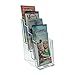 SOURCEONE.ORG Premium Brochures Holder for 4” Trifold Booklets – 4-Tier – Clear Acrylic Countertop Organizer