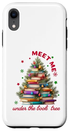 Cute Book Lover Christmas Reading Holiday Librarian Xmas Carcasa para iPhone XR
