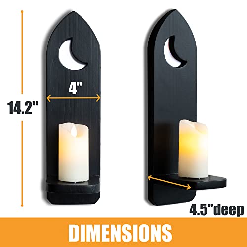 Irisvita Gothic Candle Holders, Sconces Wall Decor Set Of 2, Medieval Decor, Wall Mount Farmhouse Decor, Spooky Gothic Decor, Gothic Home Decor, Rustic Home Decor, Goth Wall Decorations - Black #TOP3