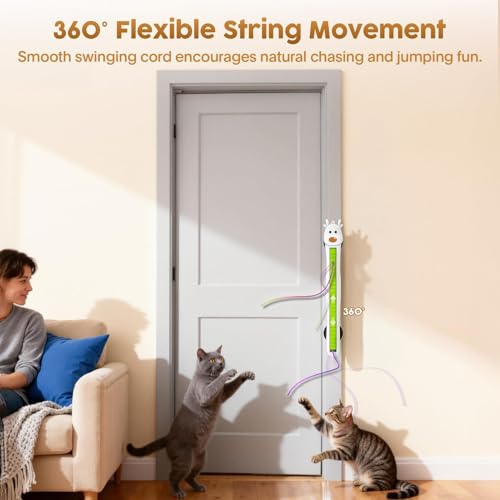 Juguetes interactivos para gatos con cuerda voladora recargable 5