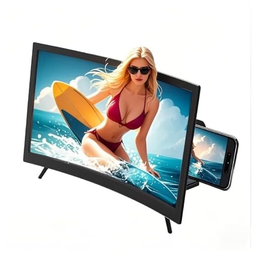 Screen Magnifier for Cell Phone, Curved Magnifying HD 3D Phone Screen Amplifier Phone Stand with Screen Enlarger Compatible with All Smartphones for Movies Videos (12 inch)