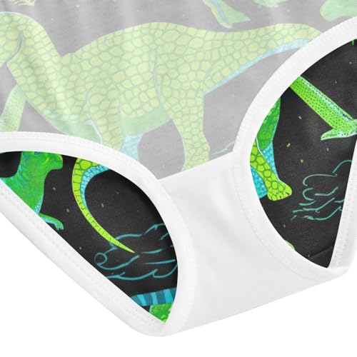 Kids Underwear Girls, Dinosaurs Green Blue Black Toddler Girl Panties, Cotton Girls Underwear, 2T–8 Years4