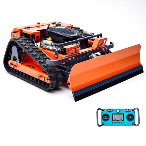 AHM Lawn Mower with Snow Plow, Remote-Controlled Grass Cutter &