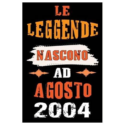 Le leggende Nascono Ad Agosto 2004: Idea Regalo di compleanno 19 anni originale per ragazze e ragazzi / Quaderno a righe"