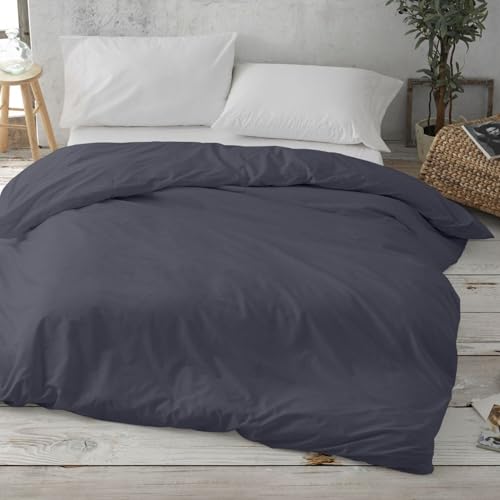 Burrito Blanco | Funda nórdica Atelier Azul Oscuro | para Cama de 105 (+ Medidas Disponibles) | Fundas nórdicas Lisas 105 | Cama indivual 105 | Tejido 180 Hilos de Gran suavidad y Tacto