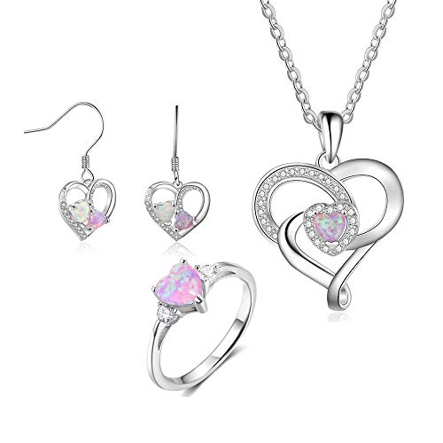 Bijoux en argent 925 cœur opale rose : le cadeau romantique idéal