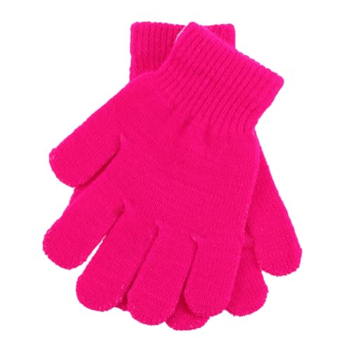 Knitted Full Finger Gloves for Years Warm Autumn Winter Five Finger Gloves Rosy Stretchy Knit for Boys Outdoor Play and School Bus