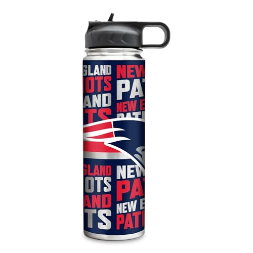 Rico Industries NFL Football New England Patriots 22oz Stainless Steel Tumbler with Lid - Great For Coffee Tea Water or Cocktails