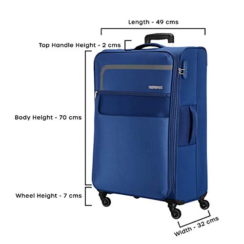 Image of American Tourister Geneva Polyester 79 cms Blue Softsided Check-in Luggage (FW0 (0) 01 003)