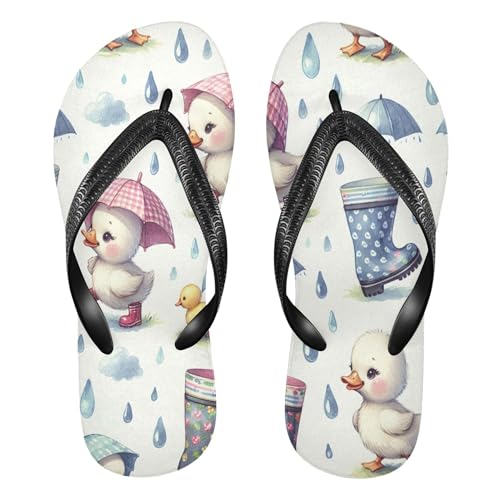 Burbuja Duck with Rain Boots Flip Flops for Women Men, Soft Thong Sandals Rubber Slippers for Pool Beach Essentials