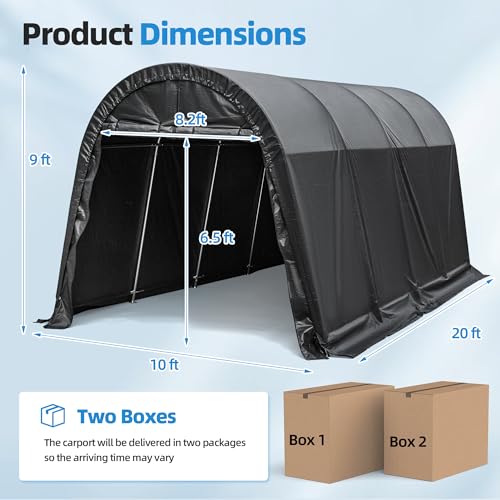 10x20 FT Portable Steel Frame Carport